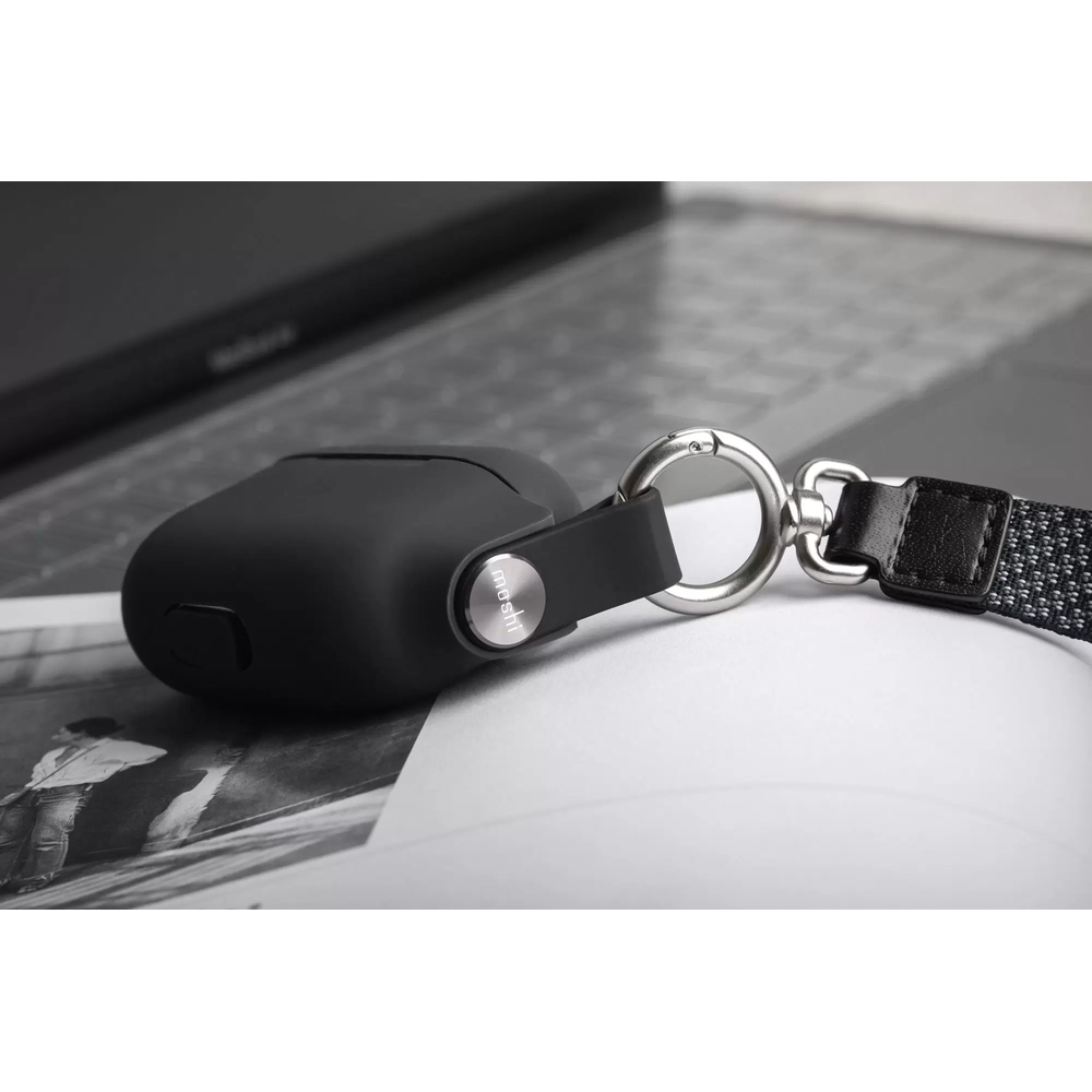 Чехол Moshi Pebbo для AirPods 3. Материал силикон. Цвет: черный.